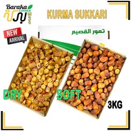 Kurma Sukkari Soft / Dry Sukkari Lembut / Kering Sukari Basah Segar Sukkari Rotab 3kg box