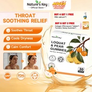 Nature's Key Loquat  Pear Gummies  Soothing Throat Support Immune Defense Pear Flavor  Sugar-Free Ki