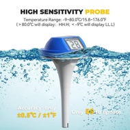 【GTTR】B0579T ABS Solar Pool Thermometer Dual Screen LED Display IP68 17.5x10x10cm Blueready stock