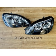 Mercedes Benz w220 1998 - 2005 front dual projector headlamp headlight head lamp fog light led drl f