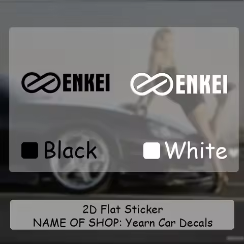 1PC ENKEI Logo Sticker with Infinity Symbol - Transparent Vinyl Car Decal, Waterproof Racing Vehicle