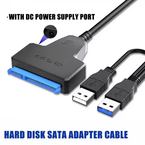 Dual USB 3.0/ 2.0 to SATA2.0 Cable Sata To USB 3.0 Adapter Support 2.5/3.5 Inch External HDD SSD Har