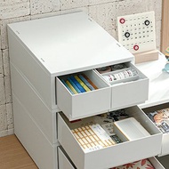 日本霜山 無印風單層深型抽屜收納箱(2小抽+1大抽)