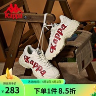 Kappa卡帕老花复古跑鞋情侣男女厚底老爹鞋皮面运动鞋休闲旅游鞋 冬日白-0106 38