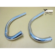 EXHAUST &amp; HEADER PIPE SET Fit For HONDA CB125K3 // Double Way BM With Neck Chrome Plated