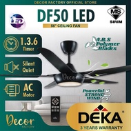 DEKA DF50LED KRONOS F5DC 56" 5 Blades Ceiling Fan AC Motor 3 Color LED Light Remote Control Ceiling 