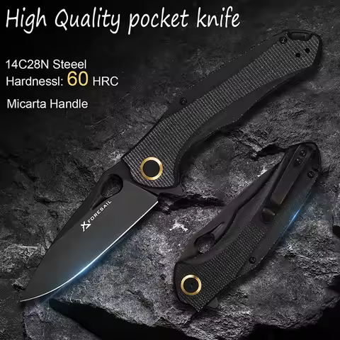 Sandvik 14C28N Pocket folding knife Fishing kitchen fruit Knives hunting Outdoor camping Military Ta