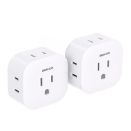 Multi Plug Outlet Extender 2 Pack, Wall Outlet Splitter with 5 Wall Outlets, Small Multiple Plug Ext