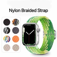 Watch Strap Nylon Braided Buckle Strap Adjustable Elastic Watch Band for iWatch 42mm 44mm 45mm 49mm