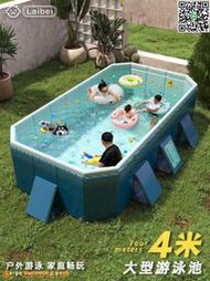 【惠惠市集】游泳池兒童家用水池大型成人可折疊小孩嬰兒寶寶戶外支架充氣泳池
