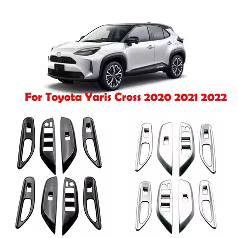 LHD RHD For Toyota Yaris Cross 2020 2021 2022 ABS Black Door Handle armrest Window rise Switch glass