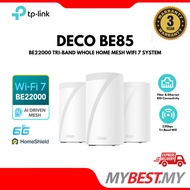 TP-Link Deco BE85 BE22000 Tri-Band Whole Home Mesh WiFi 7 AI-Driven Mesh Router