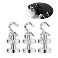 8PCS Strong Neodymium Magnetic Hook Hold Up To 12kg 5Pounds Diameter 20mm Magnets Quick Hook For Hom
