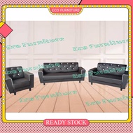 Sofa Kulit PVC Sofa Hitam Sofa 1 Seater 2 Seater 3 Seater
