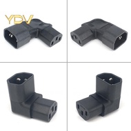 [YDV] 3pin Male To Female Extend 90 Degree Down Up Angle AC Converter IEC 320 C14 To C13 Left Right 