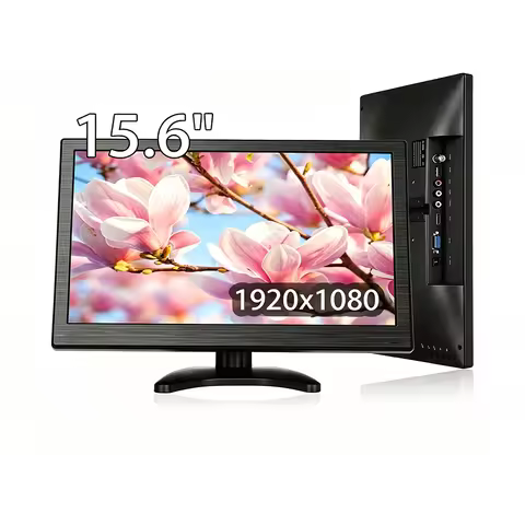 15.6 inch Monitor 1920x1080 PC Monitor with HDMI VGA AV BNC USB Intput for Laptop PS4 Xbox Computer 