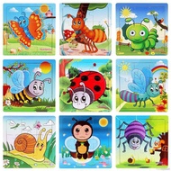 Spacious 9-Piece Wooden Puzzle Set with code for children - 9-piece WOODEN PUZZLE