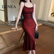 DUNEA Women's Sexy Color Contrast Cami Dress
