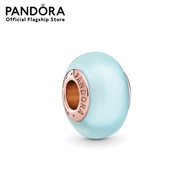 Pandora Matte Blue Murano Glass Charm เครื่องประดับ ชาร์ม ชาร์มสร้อยข้อมือ ชาร์มแพนดอร่า แพนดอร่า