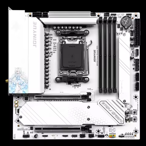 B850 Snow Dream Motherboard Esports Gaming PCIe5.0 WIFI6E Supports DDR5 Memory AMD AM5 9950 9800X3D 