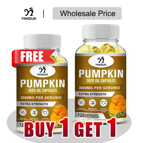 Buy 1 Get 1 Free! Pure Pumpkin Seed Oil Supplement, Support Promotes Hair Growth, Skin Health & Horm