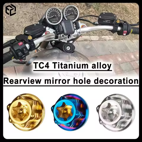 TC4 Titanium Alloy Motorcycle Accessories Mirror Hole Plug Screw Bolts Cover For BMW RnineT F900R F8
