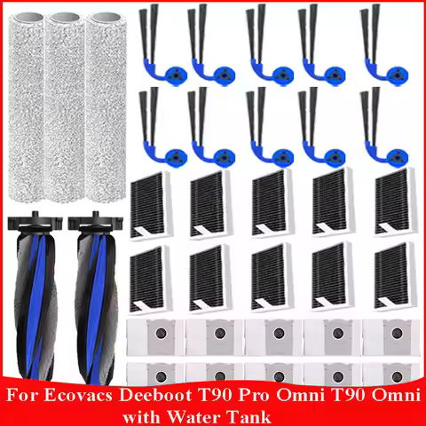 Compatible for Ecovacs Deeboot T90 Pro Omni T90 Omni - with Water Tank Parts Main Side Brush Roller 