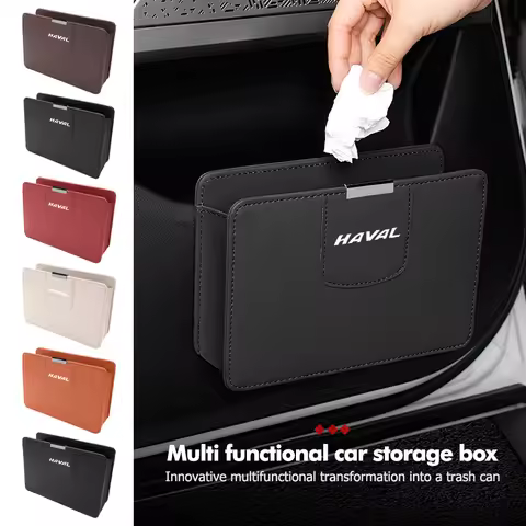 For Haval Leather Car Storage Box Door Side Trash Can Tissue Collecting Great Wall F7 H6 H1 H2 H3 H4