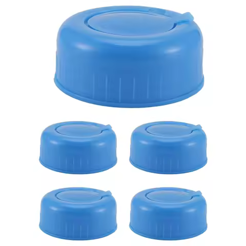 ABLP Water Jug Cap 5 Pack Plastic Water Bottle Cap Blue Gallon Drinking Water Bottle Cap Replacement