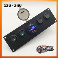12v 24v universal switch switch LED lamp dashboard panel VOLT meter USB charger foglamp headlamp spo