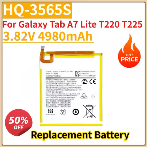 High Quality New HQ-3565S 3.82V 4980mAh Tablet Battery for SAMSUNG Galaxy Tab A7 Lite T220 T225 Repl