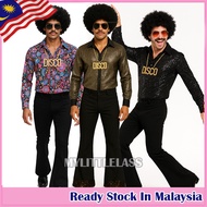 MYLITTLELASS Men’s Disco Retro 1960s/70s Costume Shiny Metallic 80s Style Outfit Size S-2XL