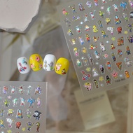 Popular on Xiaohongshu: Cute SpongeBob nail art stickers5d Embossed Patrick Star stationery and plan