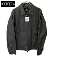 Aquascutum 2202415016-97 灰色羊皮單排座騎行夾克，40 碼 [二手]
