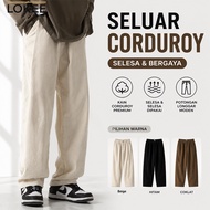 LOKEE M -3XL Seluar Panjang Lurus Korduroi Fesyen Lelaki Gaya Korea Tiga warna Thin Style Breathable