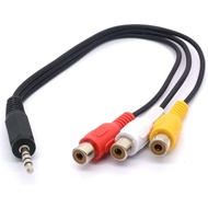 ★SG Ready Stock★3.5mm to RCA Audio Splitter Cable 3.5mm  Male To 3 RCA Female Jack Audio Video Cable