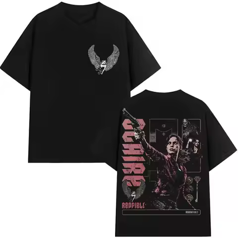 Resident Evil 2 Claire Redfield Biohazard Game T-shirt For Men Women Leon Kennedy 100% Cotton T Shir
