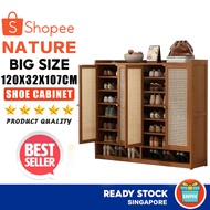 Bamboo shoe cabinet kitchen cabinet rattan shoe cabinet integrated cabinet with door shoe rack entrance storage cabinet