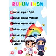 BANNER / BUNTING RUKUN IMAN / RUKUN ISLAM 2' x 3'