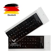 Deutsch / German / Germany Sticker For PC / Laptop Keyboard Color Black & Fonts white / White & Font