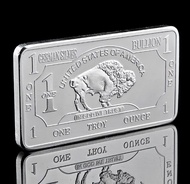 1oz 1 oz One Troy Ounce USA American Buffalo German Silver Bar - Design 2