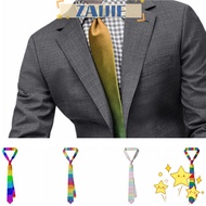 ZAIJIEE Striped Tie, Rainbow Personality Shirt Neckties, 2024 Colorful Men Accessories Gay