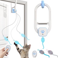 Cat Toy Upgraded Smart Interactive Cat Toys with Remote Control USB Rechargeable Door Hanging Retrac