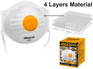 INGCO หน้ากากกันฝุ่นหนา 4 ชั้น (ราคาต่อ 1 ชิ้น) มาตราฐาน FFP2 N95   รุ่น HDM02 (Dust Mask) หน้ากากกั