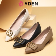 VDEN Women's Pointed Toe Thick Heels Office Retro Heels Women's Shoes 1.5INCH/4CM 999-1170 Women's C