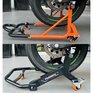 100% Premium Quality Dismantlable Rear Moving Paddock Stand with 360 Rotation- Black + Orange Paddoc