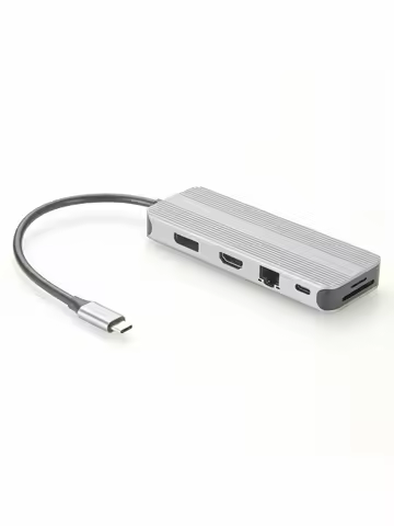 10 In 1 MST Docking Station USB C Hub Adapter with DP1.4 8K30Hz HDMI2.1 PD100W RJ45 1Gbps 3*USB3.0 5