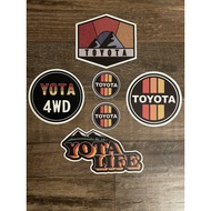 6 Retro Decal Stickers Fits TOYOTA Tacoma 4Runner Land Cruiser FJ Rav4