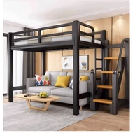 Attic bed, large double bed, elevated bunk bed, space saving loft bed, adult/bed frame