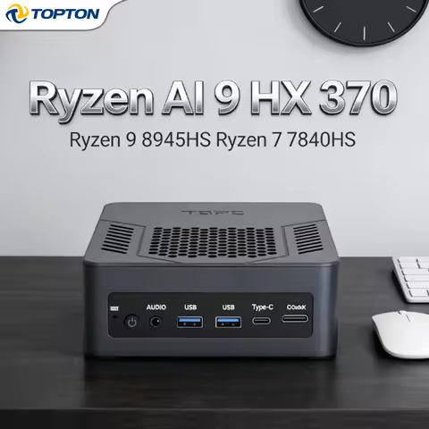 TOPC Gaming Mini PC AI 9 HX 370 AMD Ryzen 9 8945HS/R7 8845HS, 2x2.5G LAN, 2xPCIe4.0, 2xDDR5, Win11 P
